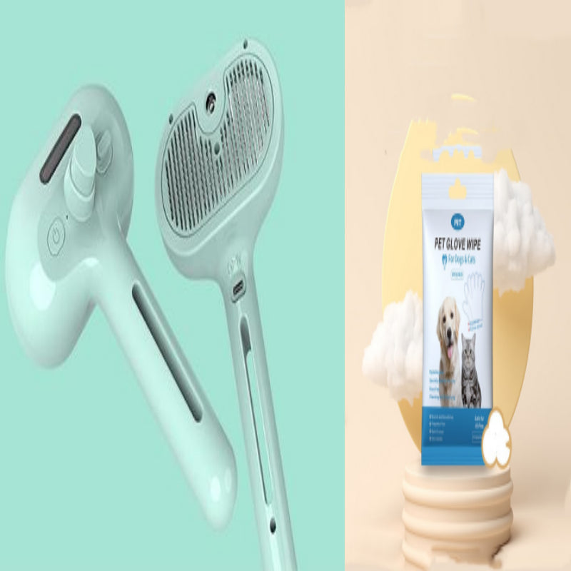 Pet Comb Self Cleaning Pets Hair Remover Brush For Dogs Grooming Tools Dematting Comb Built-in Mist Humidifier Pet Products