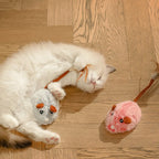 Rechargeable Feline Mouse Toy Automatic Moving Interactive Feline Mouse Realistic Sound Obstacle Avoidance for Cats, Indoor