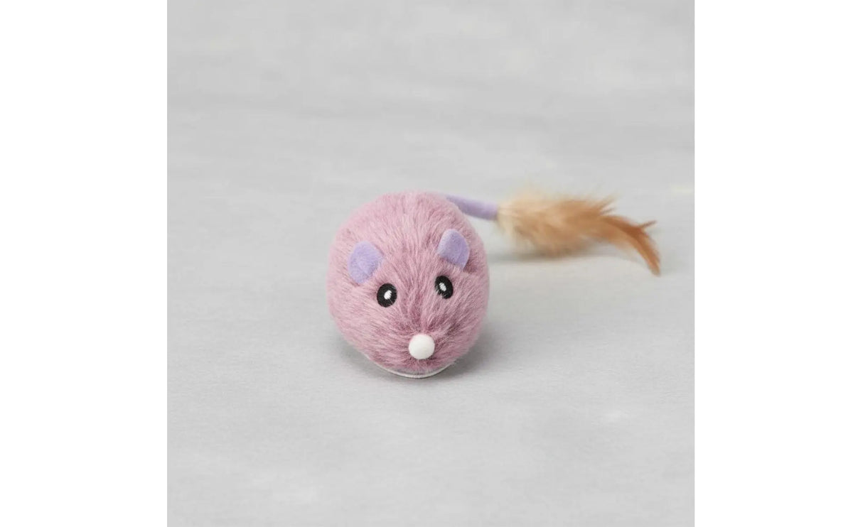 Rechargeable Feline Mouse Toy Automatic Moving Interactive Feline Mouse Realistic Sound Obstacle Avoidance for Cats, Indoor