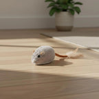 Rechargeable Feline Mouse Toy Automatic Moving Interactive Feline Mouse Realistic Sound Obstacle Avoidance for Cats, Indoor