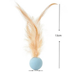 5pcs random color Funny Cat Elastic Ball Toy Interactive Balls Pet Supplies Feather Football Toys Dog Playthings Kitten