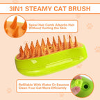 Steamy 3-in-1 Steam Pet Grooming Brush Self-Cleaning Hair Removal for Cats OPEN